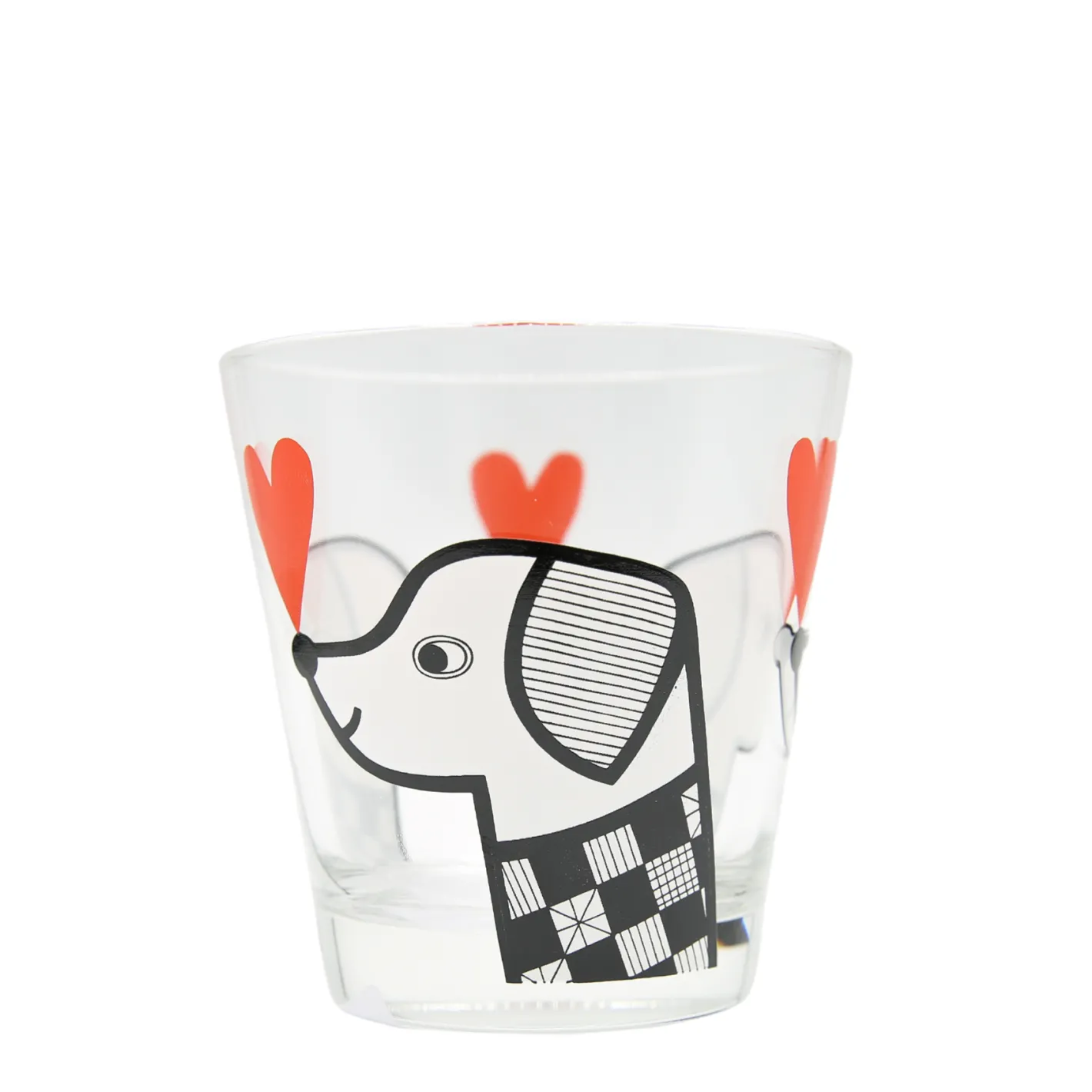 Keith Brymer Jones Jane Foster | Glass Tumblers^Jane Foster - Animal Glass Tumbler - Dog & Heart - 250ml