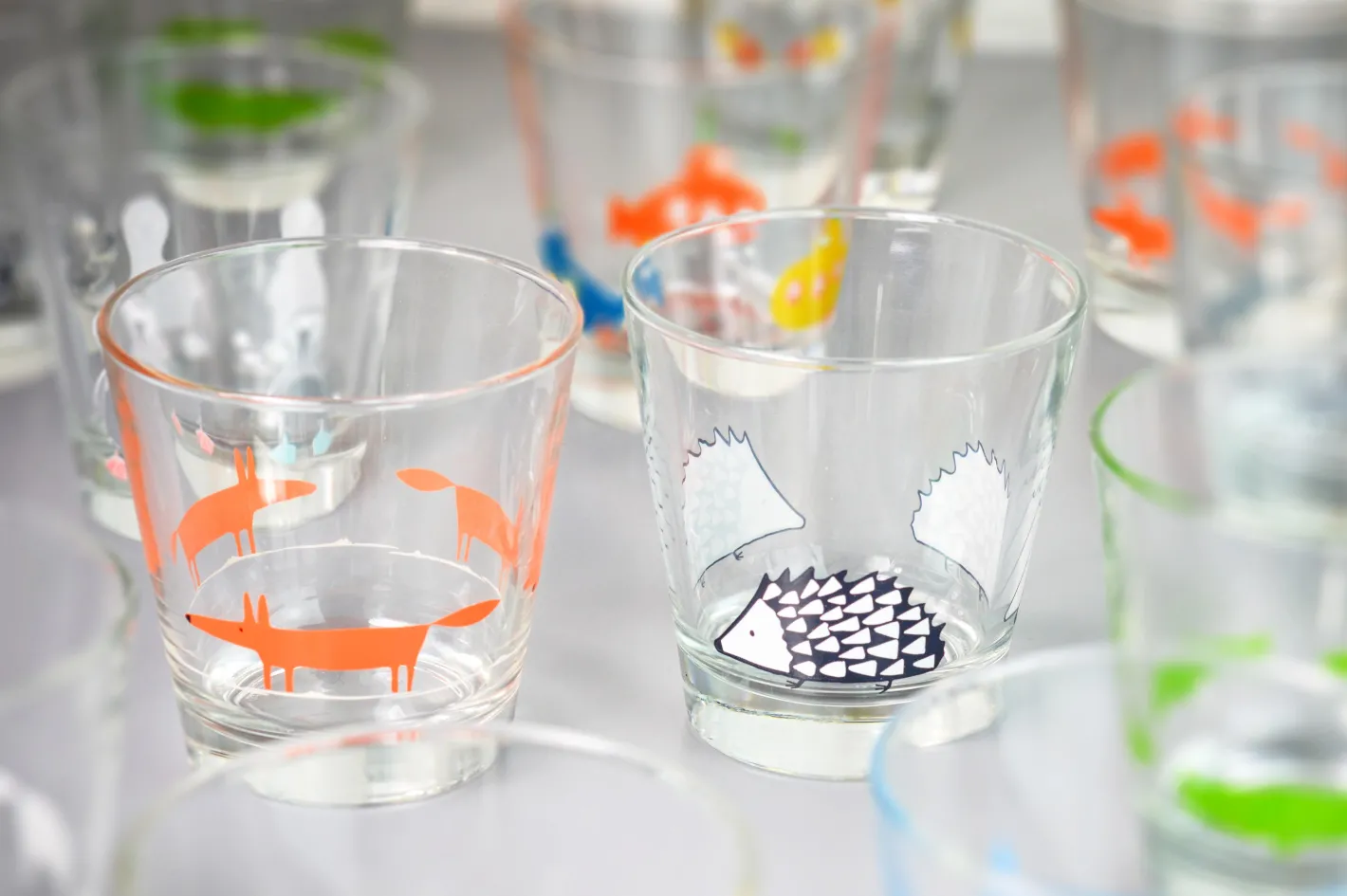 Keith Brymer Jones Scion Living | Glass Tumblers^Scion Living - Glass Tumbler - Spike the Hedgehog - Grey - 250ml