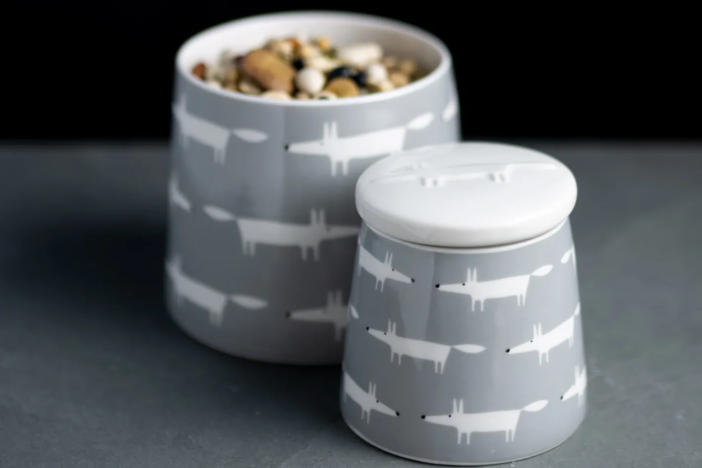 Keith Brymer Jones Scion Living | Kitchen Accessories^Scion Living - Storage Jar - Mr Fox - Dove Grey - 250ml